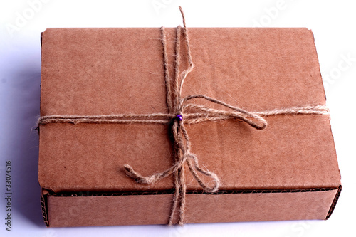 carton, cardboard, rope, isolated