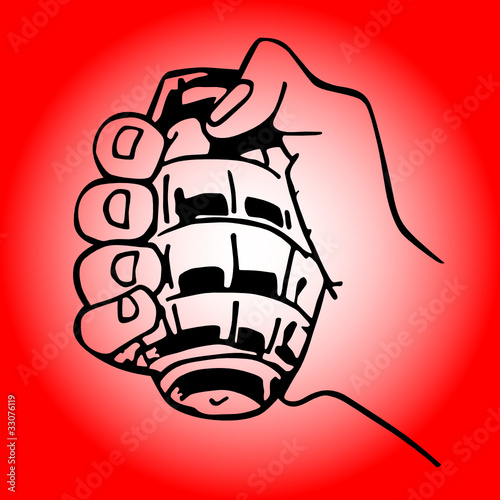 hand holding bomb vector