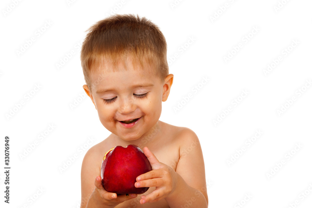 child eats an apple child eats an apple