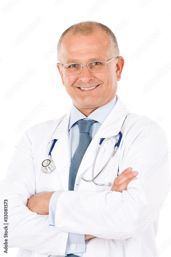 Mature doctor male with stethoscope professional Mature doctor male with stethoscope professional
