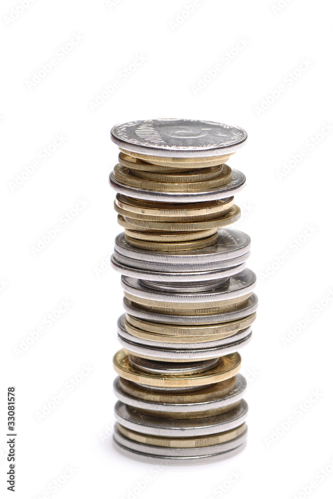 Stack of uah coins isolated on white background Stack of uah coins isolated on white background