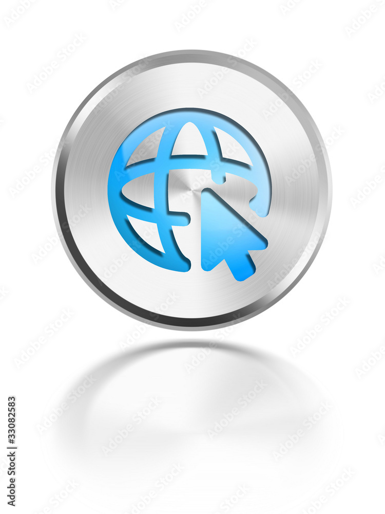 Button Welt Home Internet aqua silver Button Welt Home Internet aqua silver
