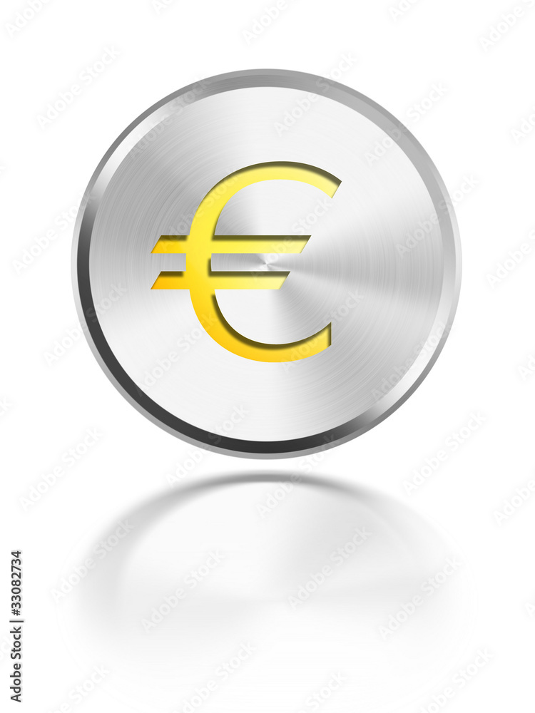 Obraz premium button aqua icon euro