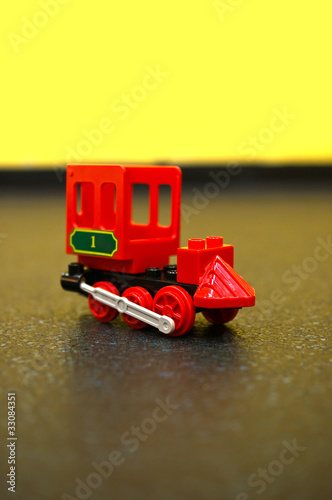 Small plastic baby toy locomotive
