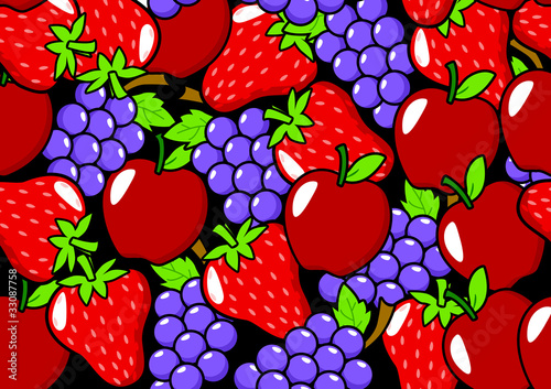 Seamless pattern of fruits