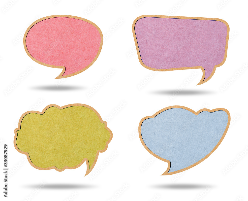 Four Style of Retro speech bubbles from Recycle Paper