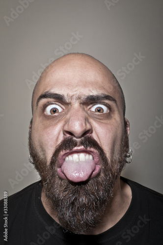 man showing his tongue