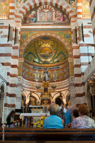 Foto Interior of Notre-Dame de la Garde, Marseille, France,