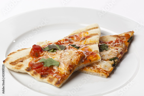 Slices of homemade margarita pizza