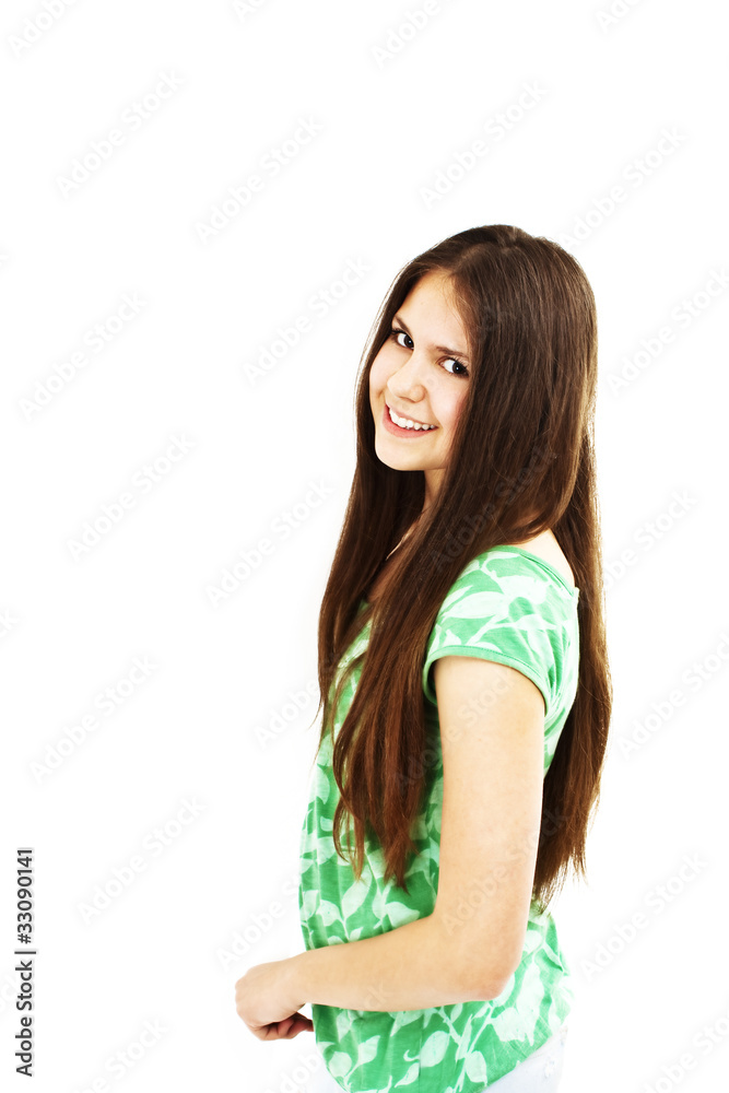 Picture of happy teenage girl with blank board Picture of happy teenage girl with blank board