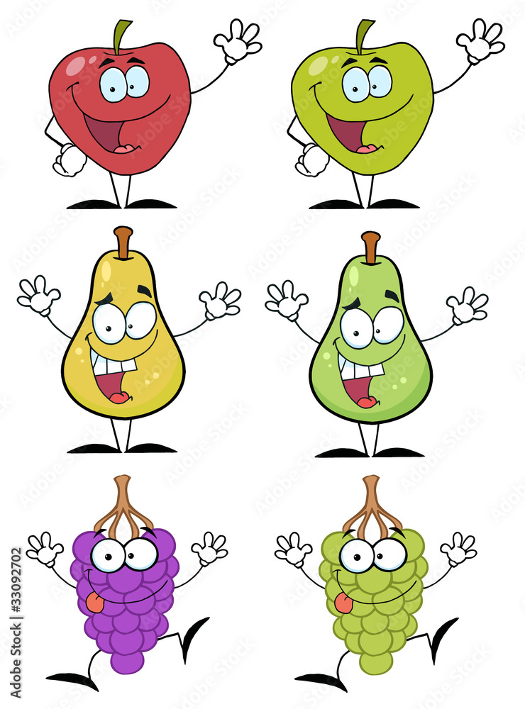 Fruits Cartoon Characters Collection Fruits Cartoon Characters Collection