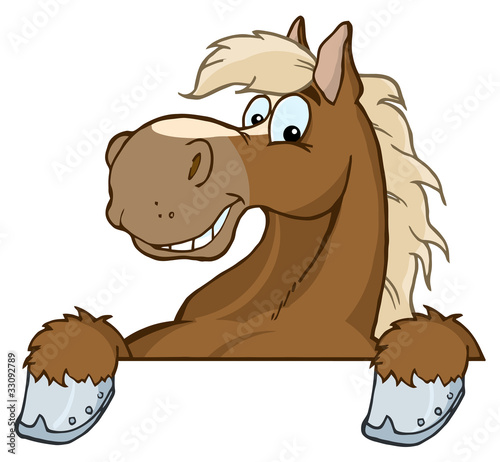 Horse Mascot Cartoon Head