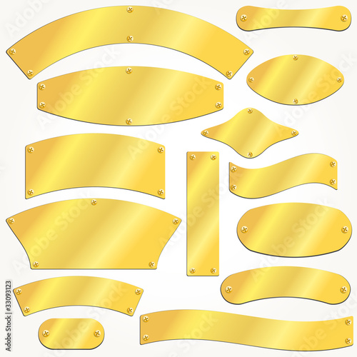 vector metal gold golden set singboard metal