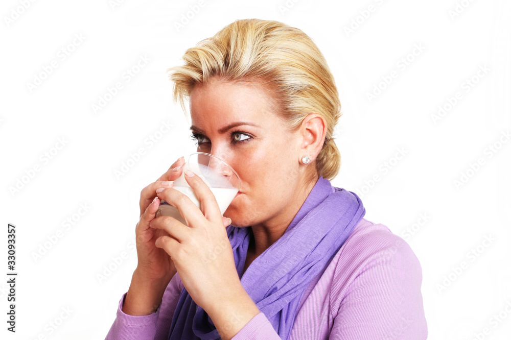 Beautiful Young Woman with a Glass of Milk Beautiful Young Woman with a Glass of Milk