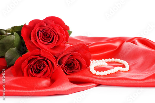Red rose isolated on a white