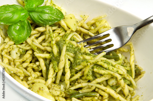 Tableau sur toile trofie al pesto alla genovese