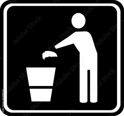 Abfall Abfalleimer Papiermüll Müll Signet