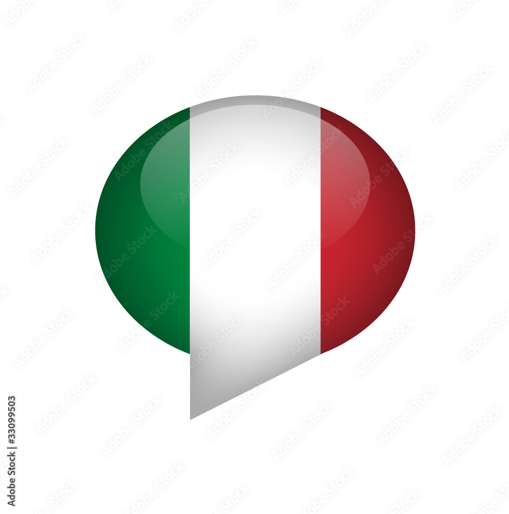 Italian Flag Chat Bubble Italian Flag Chat Bubble