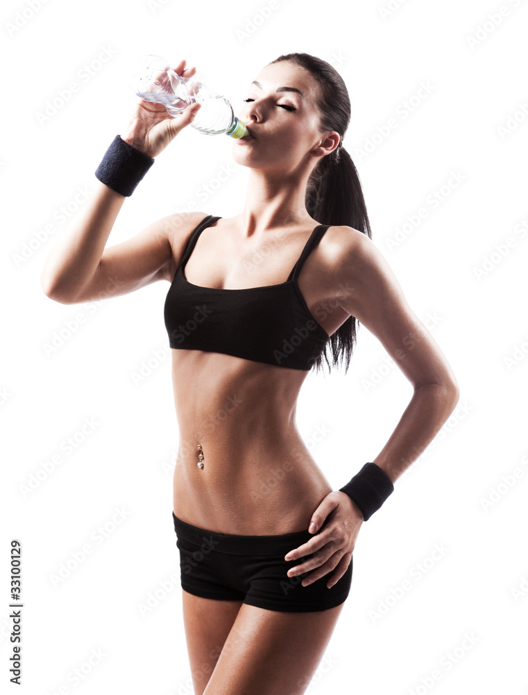woman drinking water