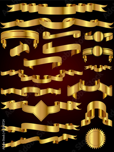 Gold Ribbon Vector Collection