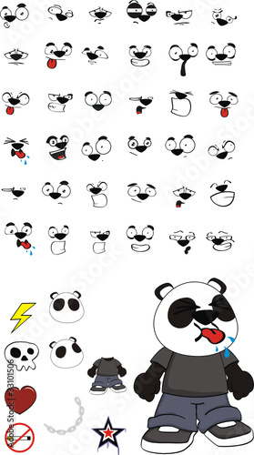panda bear kid cartoon set3