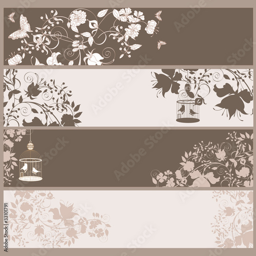 Set of 4 vintage horizontal banners.
