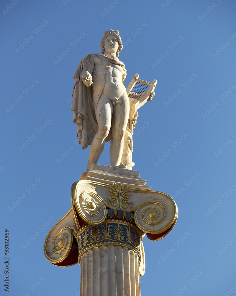 Apollo statue on column, Athens Greece Apollo statue on column, Athens Greece