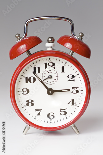 red alarm clock