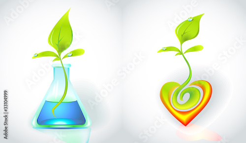 Eco-icon with green sprout