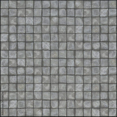detailed 3d render of square pavement tiles in gray stone concre