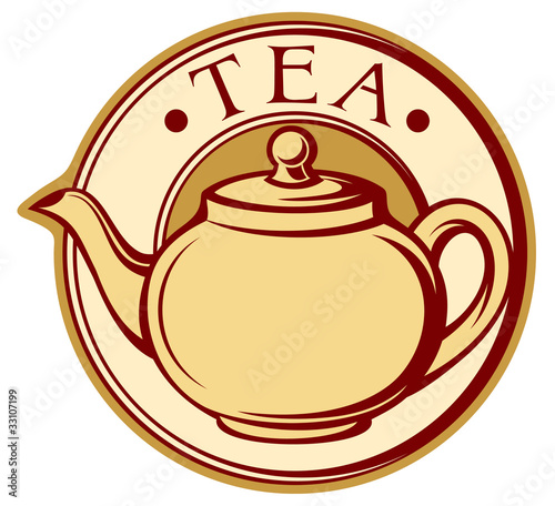 tea design stamp (teapot label)