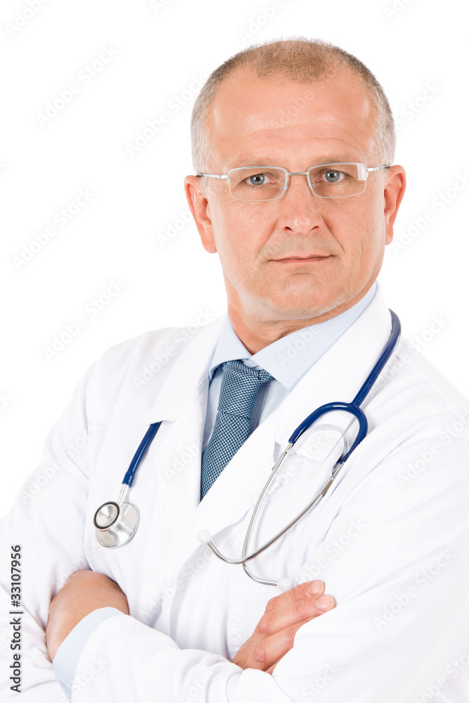 Mature doctor male with stethoscope professional Mature doctor male with stethoscope professional