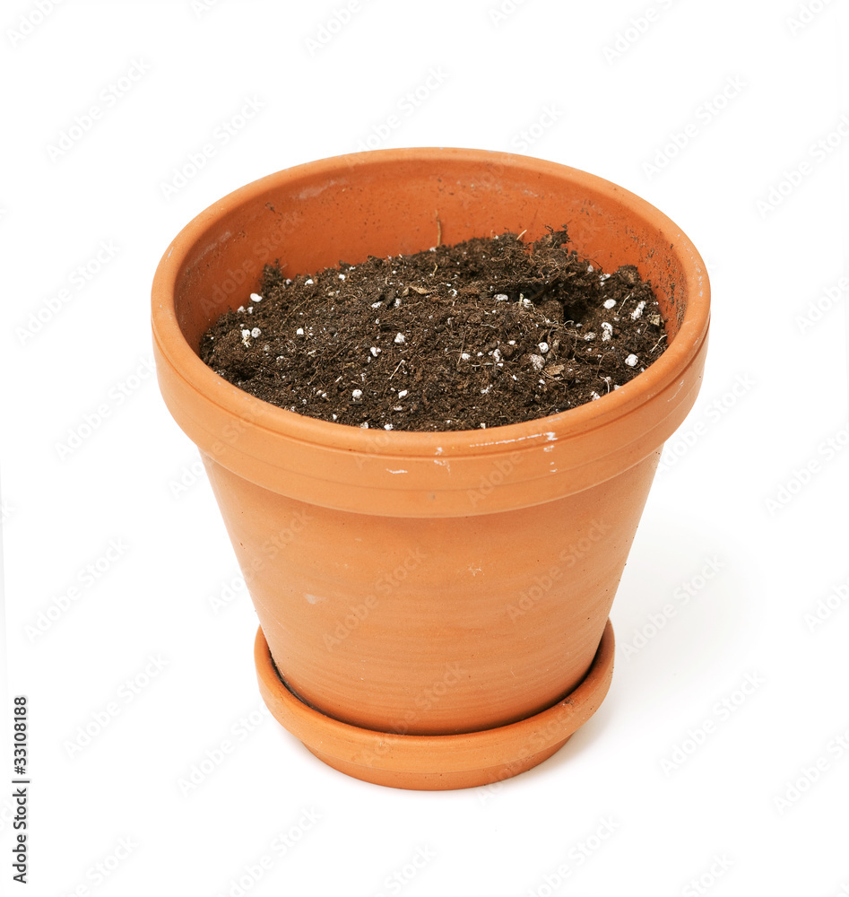 ceramic pot with ground soil ceramic pot with ground soil