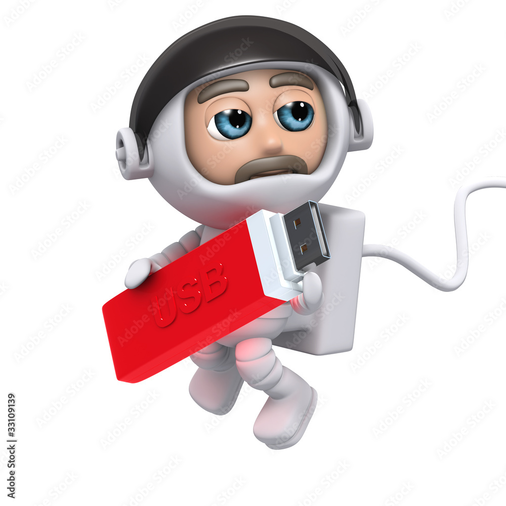 3d Astronaut needs to back up data on his USB drive 3d Astronaut needs to back up data on his USB drive