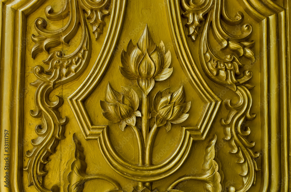 pattern gold lotus thailand