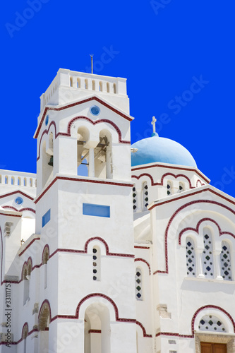 grèce,cyclades,amorgos : village de tholaria, église photo