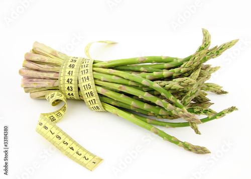 Bunch of asparagus isolated on white background