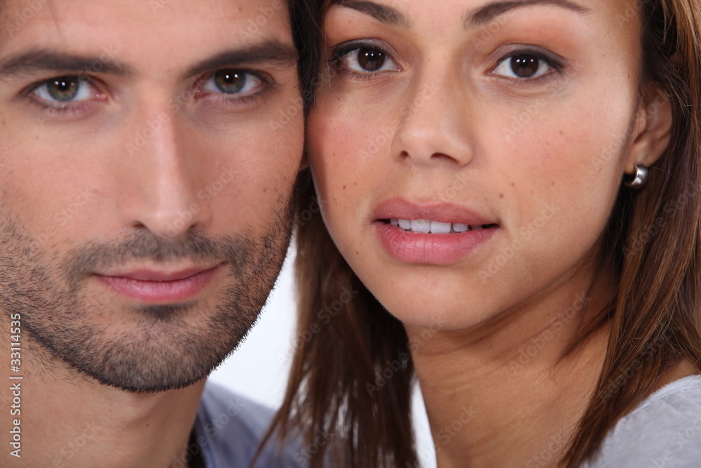 Close-up portrait of a couple Close-up portrait of a couple