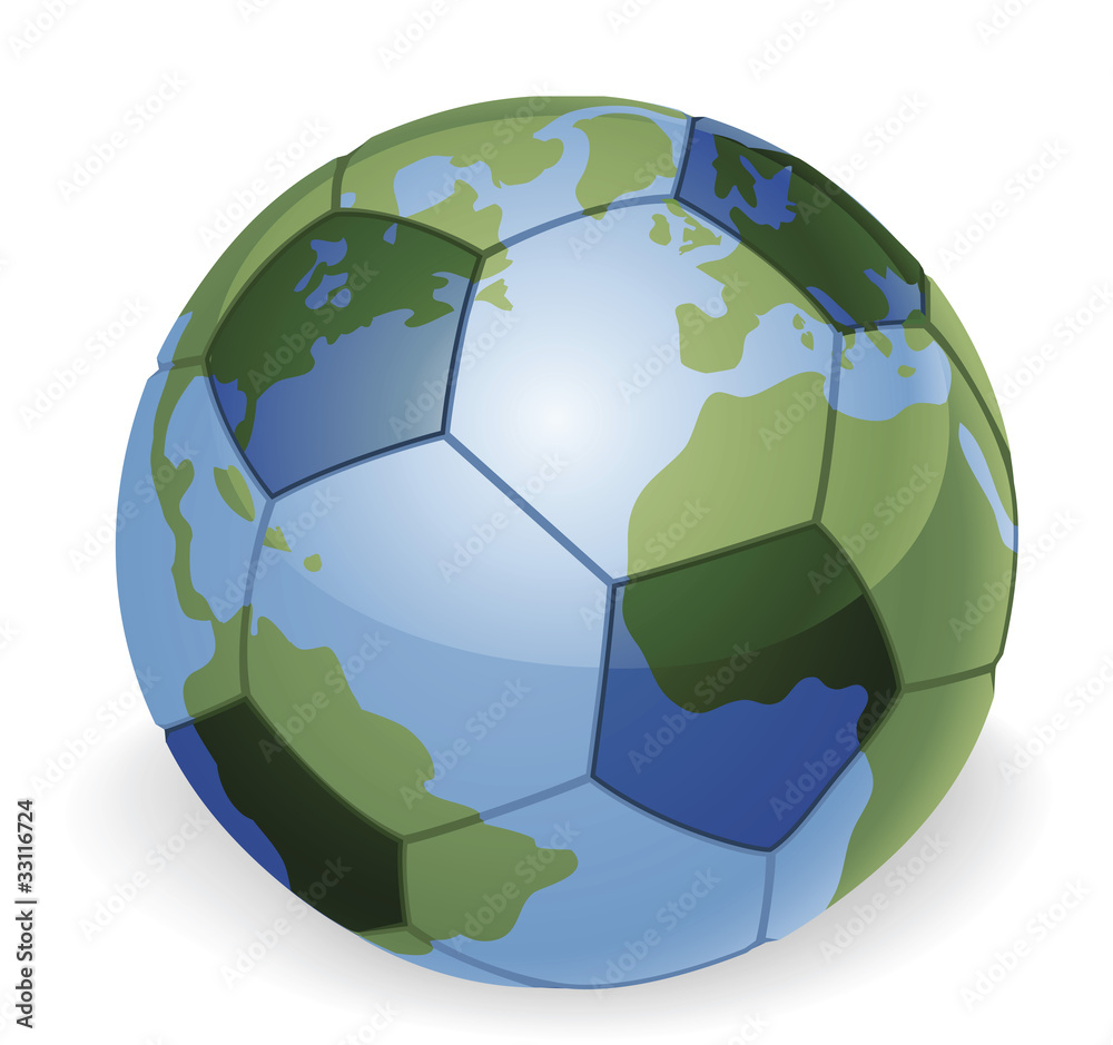 World globe soccer ball concept World globe soccer ball concept