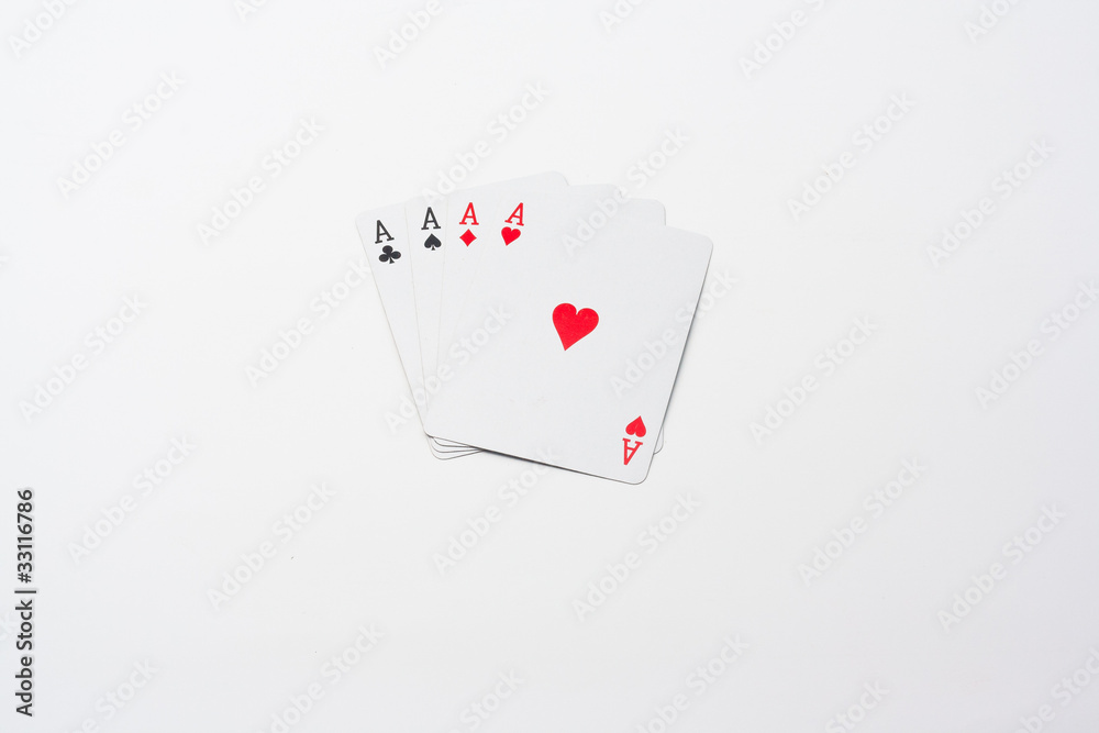 Four aces on isolated background Four aces on isolated background