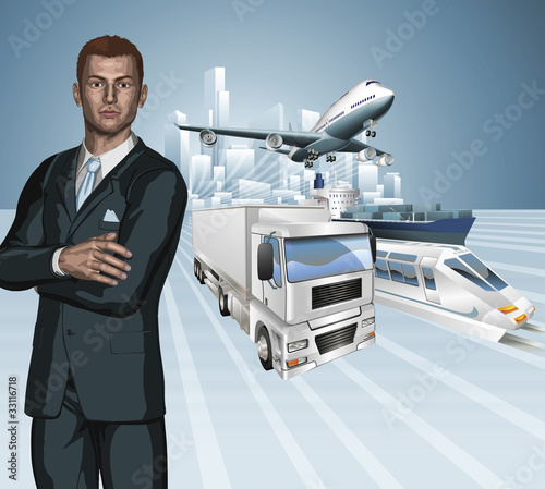 Logistics business man conc...