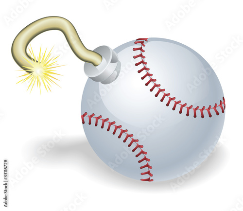 Baseball countdown bomb illustration