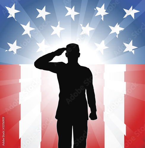 Patriotic soldier salute