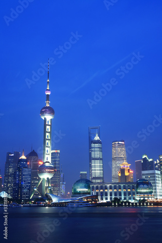 nigth city scene of shanghai