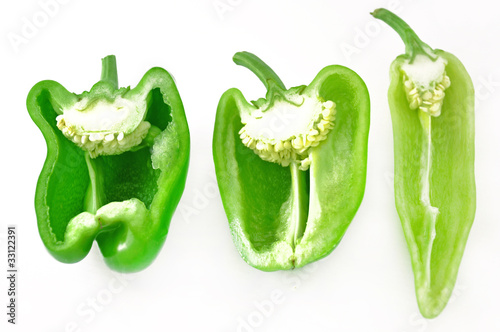 Green sweet peppers