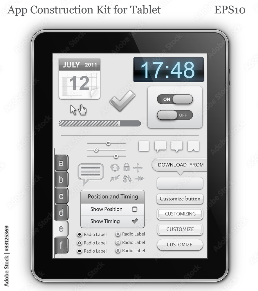 UI elements for Tablet PC or Smart phone UI elements for Tablet PC or Smart phone