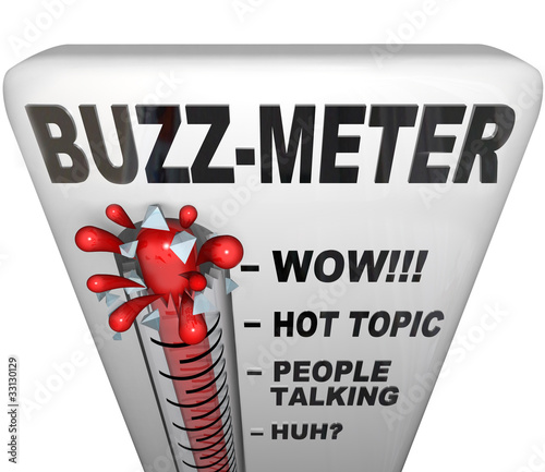 Принти на полотні Buzz Meter Thermometer Measures Popularity