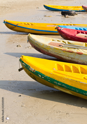 Old Colourful kayaks