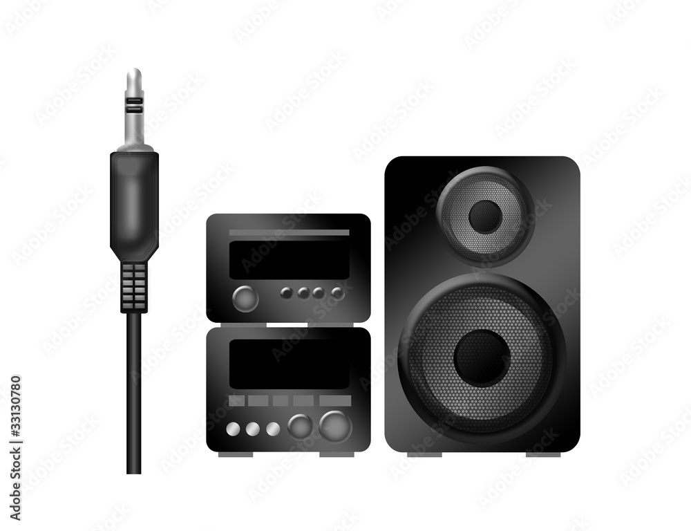 stereo illustration and plug stereo illustration and plug