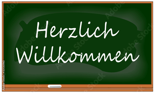 Schultafel Herzlich Willkommen